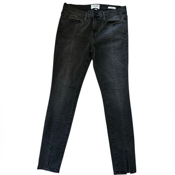 Frame Denim Women's washed Black Jeans size 30 le skinny de Jeanne - Picture 2 of 6